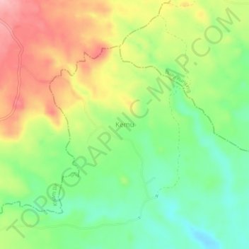 Topografisk kort Kemu, højde, terræn