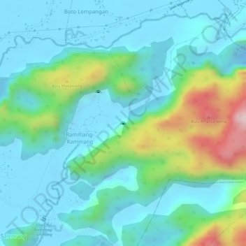 Topografisk kort Cristal's Cave, højde, terræn