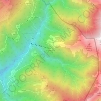 Topografisk kort Monteviasco, højde, terræn