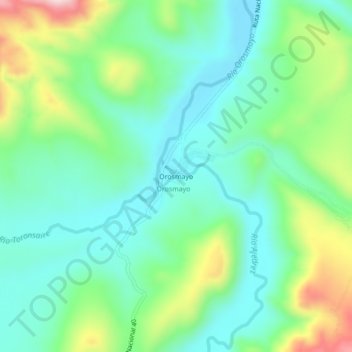 Topografisk kort Orosmayo, højde, terræn