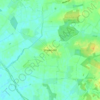 Topografisk kort Stixwould, højde, terræn