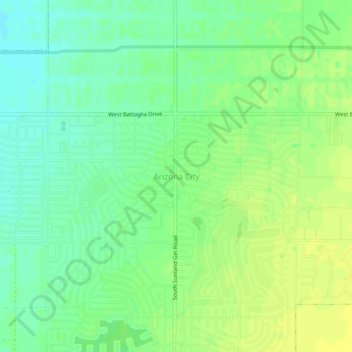Topografisk kort Arizona City, højde, terræn