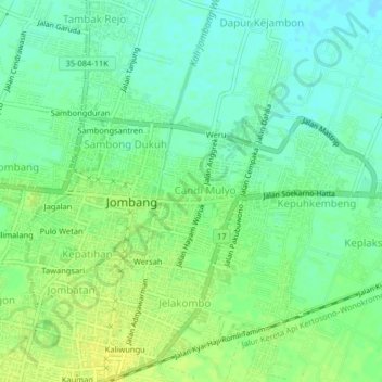 Topografisk kort Nglundo, højde, terræn