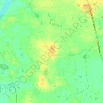 Topografisk kort Gimlinge, højde, terræn
