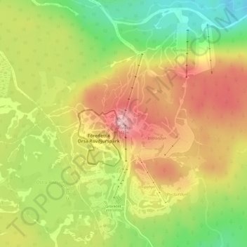 Topografisk kort Grönklitt, højde, terræn