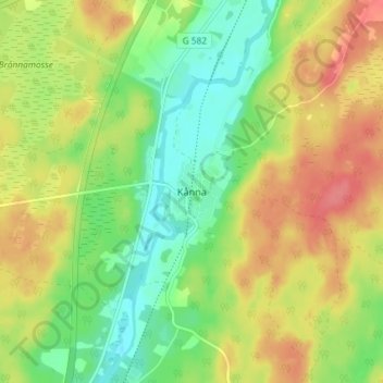 Topografisk kort Kånna, højde, terræn