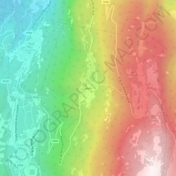 Topografisk kort Lagolo, højde, terræn