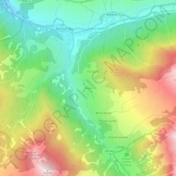 Topografisk kort Thures, højde, terræn