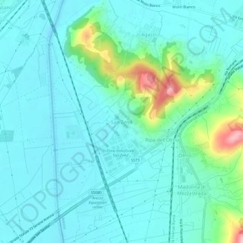 Topografisk kort San Zeno, højde, terræn