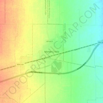 Topografisk kort Monte Cristo, højde, terræn