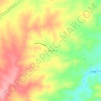 Topografisk kort La Estancia, højde, terræn