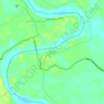 Topografisk kort Telok, højde, terræn