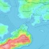 Topografisk kort Cremyll, højde, terræn