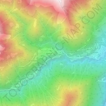 Topografisk kort Croppo, højde, terræn