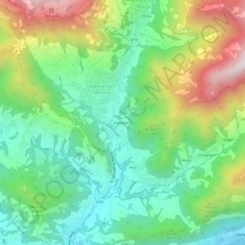 Topografisk kort Canzanica, højde, terræn