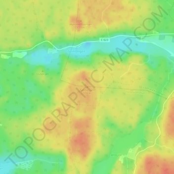 Topografisk kort Tallmossen, højde, terræn