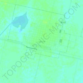 Topografisk kort Laborde, højde, terræn