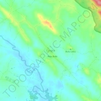 Topografisk kort Ongko, højde, terræn