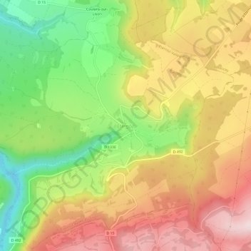 Topografisk kort Éternoz, højde, terræn