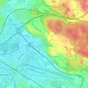 Topografisk kort Wangen, højde, terræn