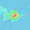 Topografisk kort Capo Coda Cavallo, højde, terræn