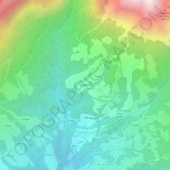 Topografisk kort Mussera, højde, terræn