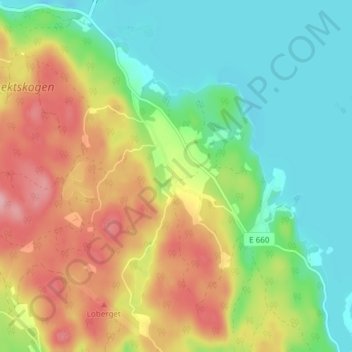 Topografisk kort Killingevid, højde, terræn