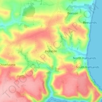 Topografisk kort Kellaton, højde, terræn