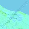 Topografisk kort Tanjung Tiram, højde, terræn
