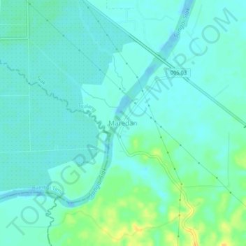 Topografisk kort Maredan, højde, terræn