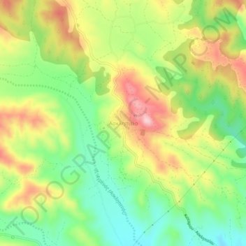 Topografisk kort Asklipeio, højde, terræn