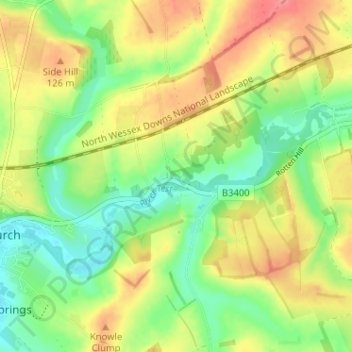 Topografisk kort Freefolk, højde, terræn