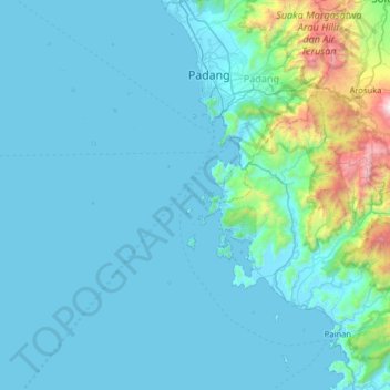 Topografisk kort Sirandah, højde, terræn