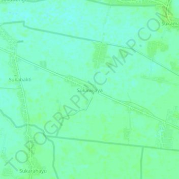 Topografisk kort Sukawijaya, højde, terræn