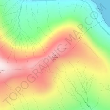 Topografisk kort Vørlufjall, højde, terræn