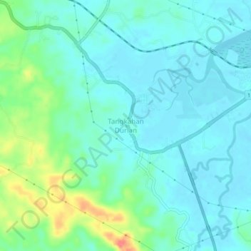 Topografisk kort Tangkahan Durian, højde, terræn