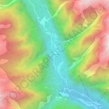 Topografisk kort Fontanellata, højde, terræn