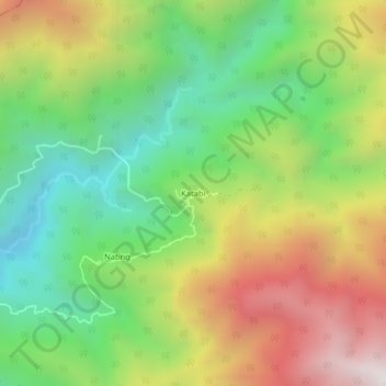 Topografisk kort Katabi, højde, terræn