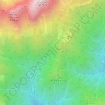Topografisk kort Pale Grase, højde, terræn