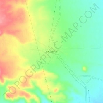 Topografisk kort San Lorenzo, højde, terræn
