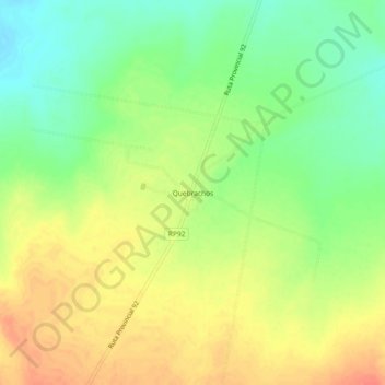 Topografisk kort Quebrachos, højde, terræn