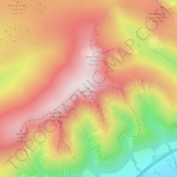 Topografisk kort Blencathra, højde, terræn