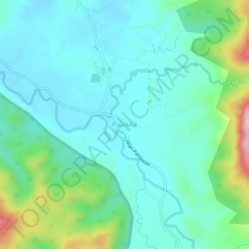 Topografisk kort Palakka, højde, terræn