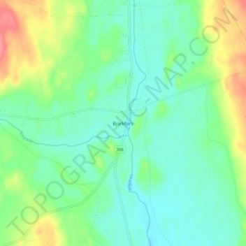 Topografisk kort Björkfors, højde, terræn