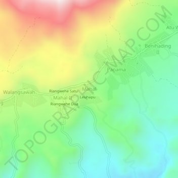 Topografisk kort Mahal, højde, terræn