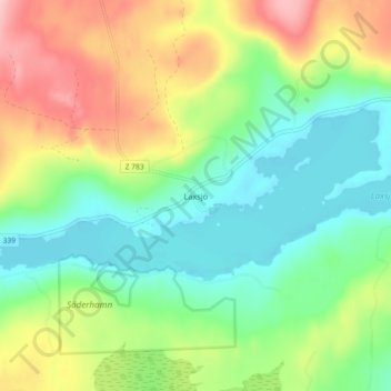 Topografisk kort Laxsjö, højde, terræn