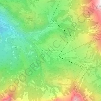 Topografisk kort Karersee - Carezza, højde, terræn