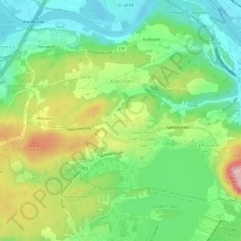 Topografisk kort Greuth, højde, terræn