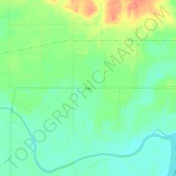 Topografisk kort Gay, højde, terræn