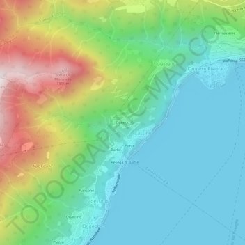 Topografisk kort Donego, højde, terræn